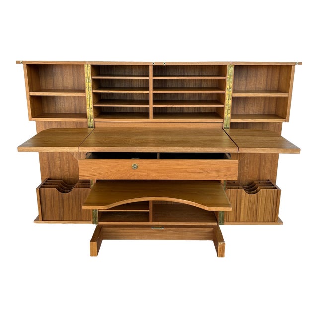 Vintage 1960s "Magic Box" Teak Desk by Mummenthaler & Meier - Danish Modern For Sale
