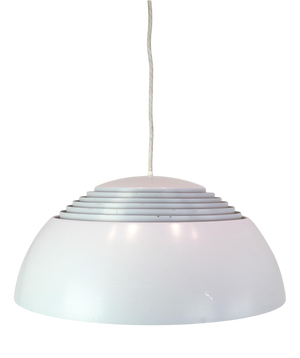 Grey Aluminium and Steel Royal Pendant by Arne Jacobsen, 1960s