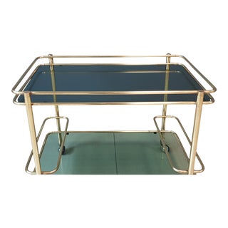 Mid-Century Vintage Italian Brass Serving Drink Cart From 1960's For Sale