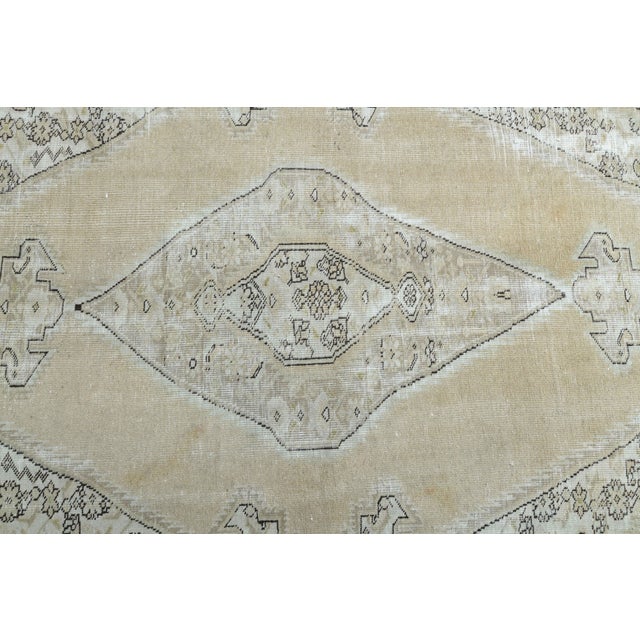 1970s Vintage Persian Handmade Wool Cotton Beige Area Rug For Sale - Image 9 of 11