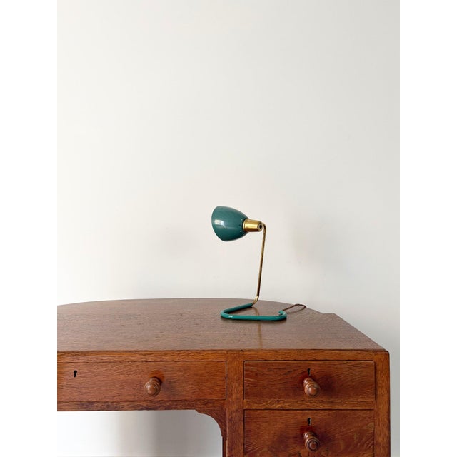 Green Metal Desk Lamp by Robert Caillat, 1950 For Sale - Image 4 of 11
