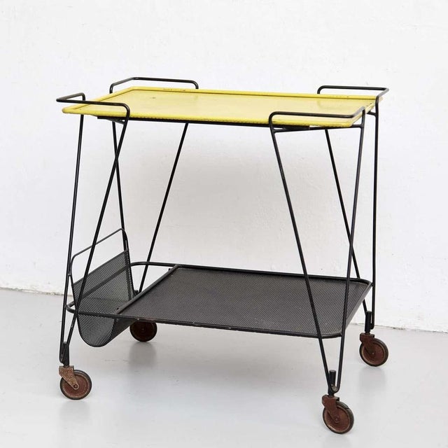 Yellow and Black Trolley attributed to Mathieu Matégot, 1950s For Sale - Image 3 of 16