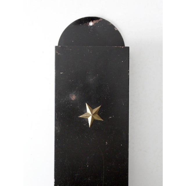 Vintage Metal Wall Mail Holder With Brass Star For Sale - Image 9 of 9