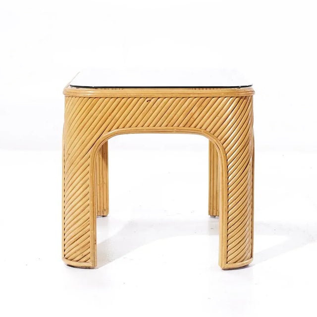 Mid 20th Century Gabriella Crespi Style Pencil Reed Mid Century Side Table For Sale - Image 5 of 9