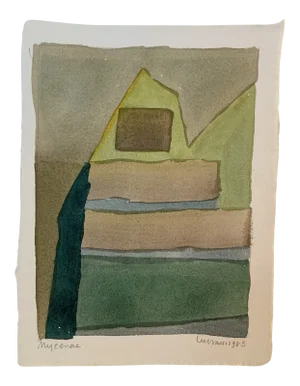 1980s "Mycenae" Abstract Watercolor Painting by Lee Hall