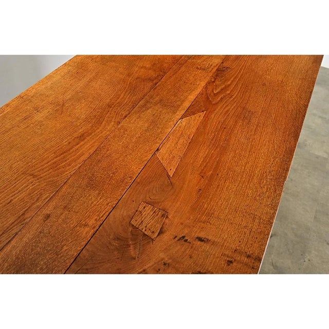 Wood French 19th Century Solid Oak Dining-Farm Table For Sale - Image 7 of 12