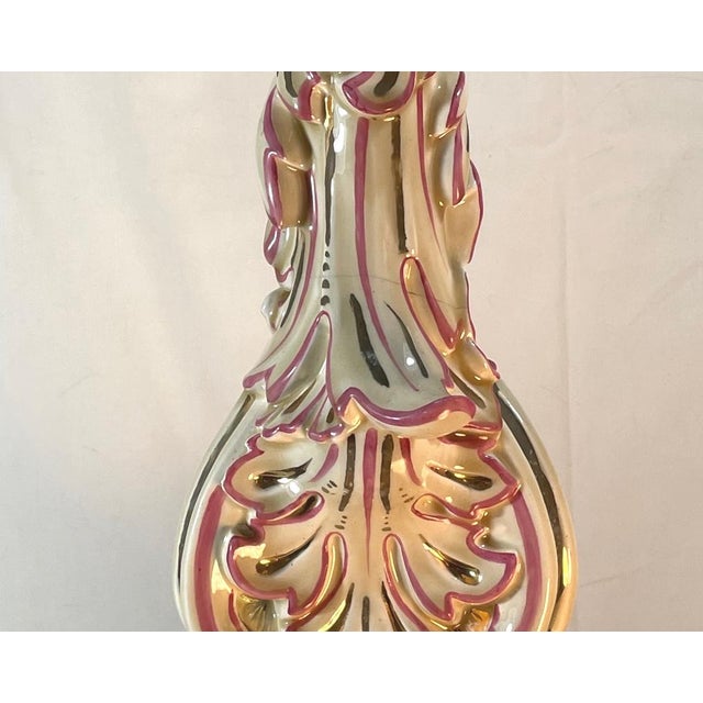 White Large French Strasbourg 19th Century Faience Tall Floor Candle Holder With Ormolu For Sale - Image 8 of 10