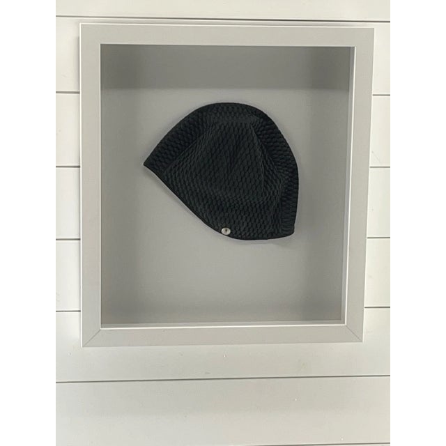 Modern Framed Vintage Black Swim Cap For Sale - Image 3 of 3