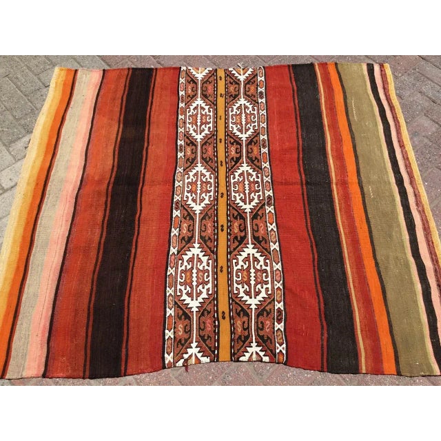 Mini Sofra Kilim Rug - 54" X 64.5" For Sale - Image 4 of 11