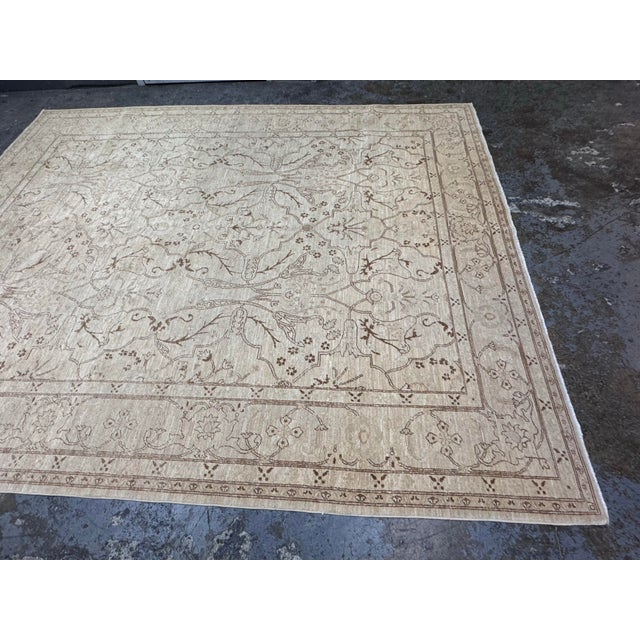 8ft × 9ft 9in Gallery Ephesus Oushak Area Rug in Taupe Tones For Sale - Image 12 of 12