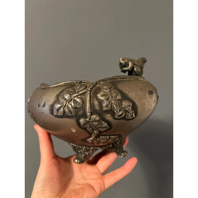 Antique Ornate Quadruple Plate Footed Bowl For Sale - Image 11 of 12