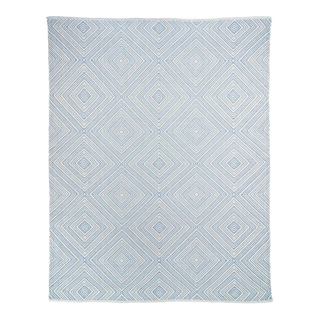 Schumacher Tortola 8' x 10' Indoor/Outdoor Rug in Sky For Sale