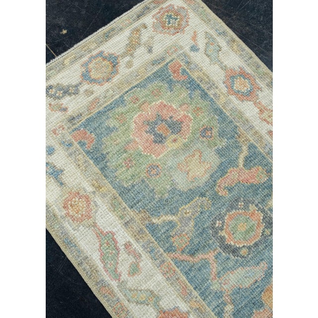 Turkish Oushak Runner Rug 2'4" x 5'8" #17449 For Sale In Houston - Image 6 of 8