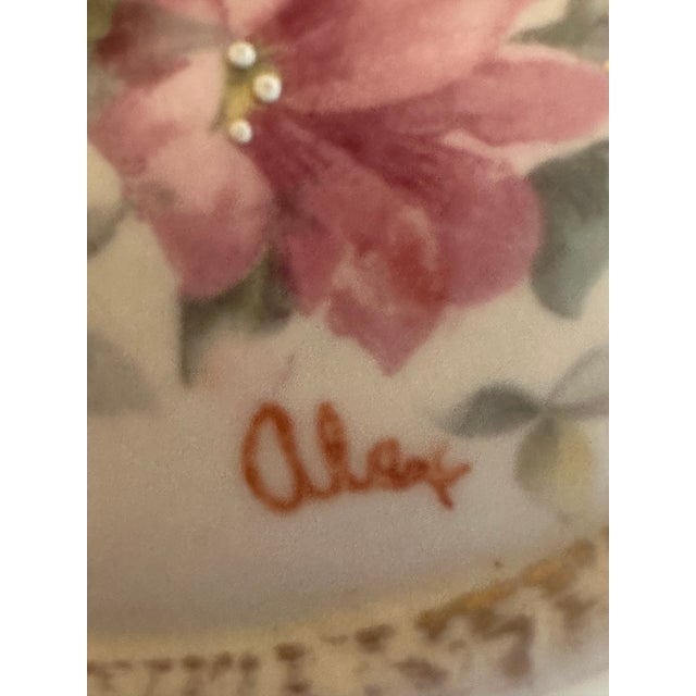 Art Deco 1940"s Abingdon Potteries Usa Art Deco Ceramic Hand Painted Glazed Finish Vase Floral and Birds Decor For Sale - Image 3 of 18