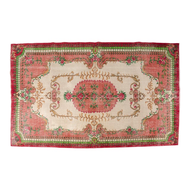 Mid 20th Century Oushak Turkish Handknotted Rug For Sale