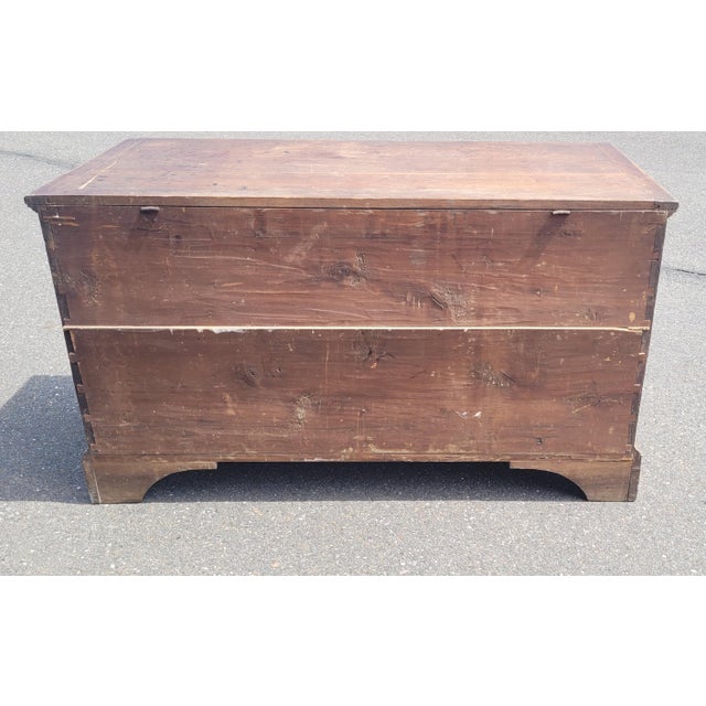 Very rare American tall blanket chest with two drawers on bracket feet. Features too deep large drawers bracket feet...