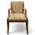 Traditional 1960s Walnut & Fabric Neoclassical Revival Accent Armchair For Sale - Image 3 of 5