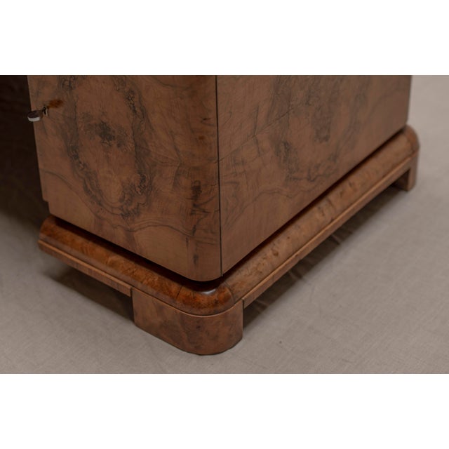 Burlwood Desk or Center Table, 1940s For Sale - Image 4 of 17