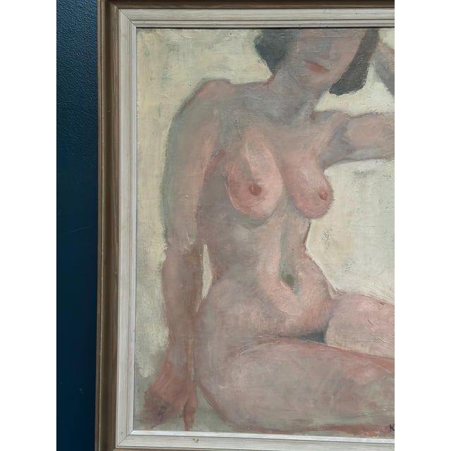 Mid-Century Modern Kai Flygare, Nude Model Study, 1959, Oil on Canvas, Framed For Sale - Image 3 of 17