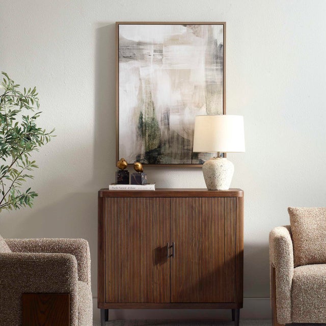 Tones Of Brown, Green, And Gray Brushstrokes Mix Together To Create A Richly Textured Work That Adds A Sophisticated,...