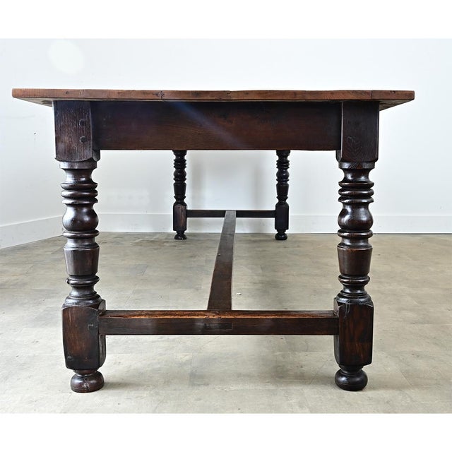 French Provincial Massive French 1930's Applewood Farm Table For Sale - Image 3 of 12