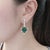 Carved Zambian Emerald Leaf and Diamond Platinum Drop Earrings - Fei Liu, Pair For Sale - Image 6 of 6