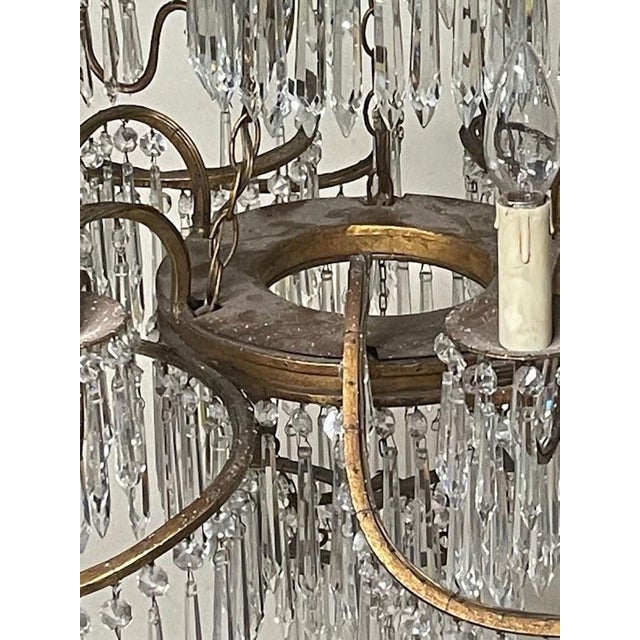 Neo-Classical Glass and Bronze Cascade Chandelier in the style of K.F. Schinkel, 1890s For Sale - Image 12 of 18