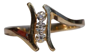The Stiltner: Ladies Yellow Gold Diamond Bypass Ring