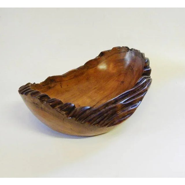 Vintage Mid Century Wood Hand Carved Bowl For Sale In New York - Image 6 of 6