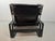 Brutalist Black Leather Armchair with Black Wooden and Metal Chrome Frame by Sonja Wasseur, Netherlands, 1970s For Sale - Image 4 of 18