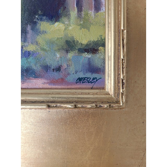 Textile Ron Chesley Plein Air Oil Painting of the Old Mill in San Marino, California For Sale - Image 7 of 12