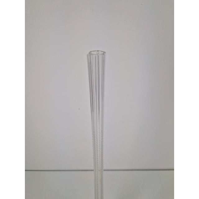 1920s Art Nouveau French Gladioli Fluted Glass Vase, 1920s For Sale - Image 5 of 15