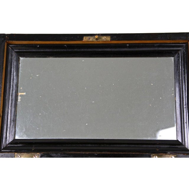Wood 19th Century Jewelry Box with Floral Inlay Works & Original Mirror, 1890s For Sale - Image 7 of 18
