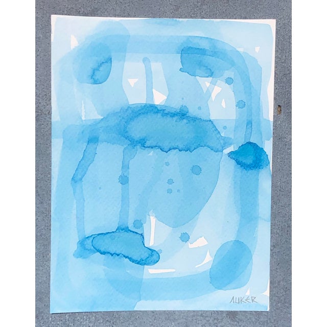 A completely unique and original abstract watercolor artwork on paper. COA included. Unframed. Please contact Chairish...