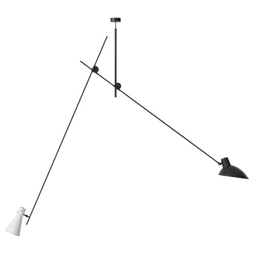 Metal White and Black Cinquanta Suspension Lamp by Vittoriano Vigano for Astep For Sale - Image 7 of 7