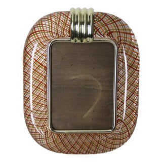 Photo Frame in Red Filigree Murano Glass, 2000s For Sale