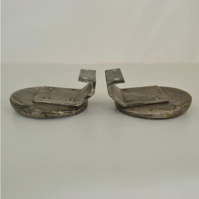 Brutalist Brutalist Push and Pull Round Door Handles in Aluminum and Bronze 1970s, Set of 2 For Sale - Image 3 of 8