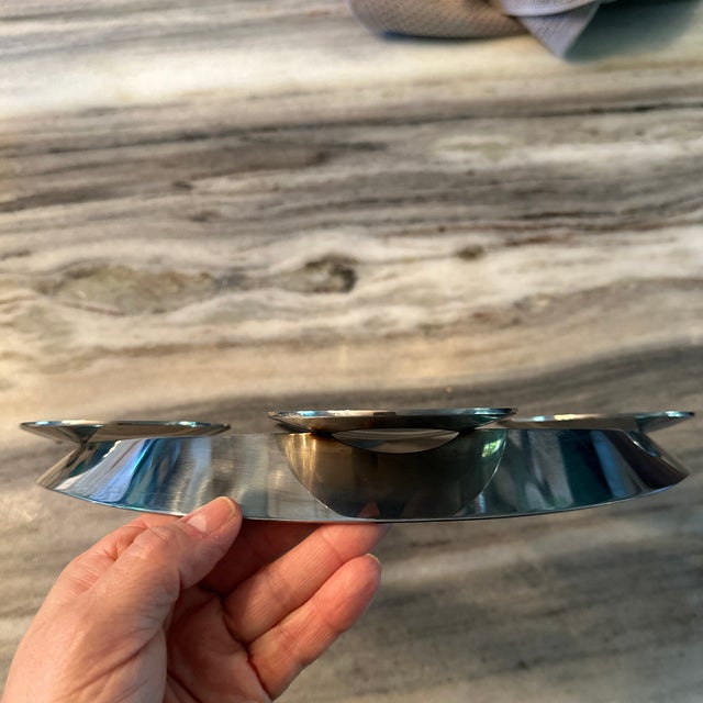 Stainless steel advent candle holder by Georg Jensen -designed by Maria Bernsten -the raised base is designed to allow...