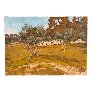 Unknown, Rural Landscape, 1980s, Oil on Canvas For Sale