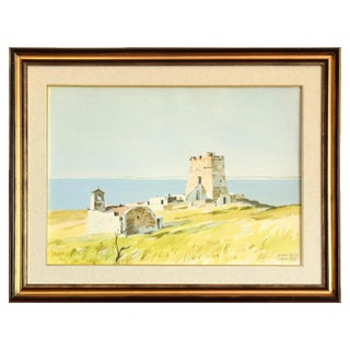 Tower At Tricase - XX century - Aldo Riso - Mixed Media - Modern For Sale