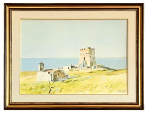 Tower At Tricase - XX century - Aldo Riso - Mixed Media - Modern