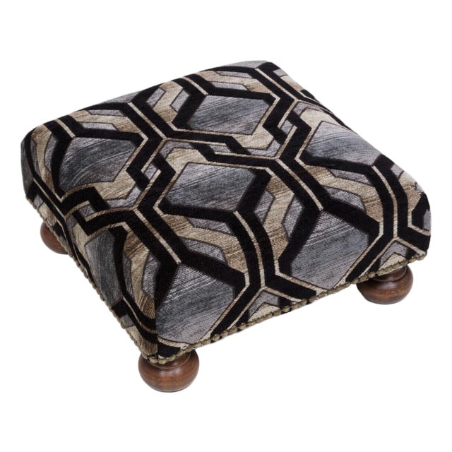 Art Deco Tapestry Footstool For Sale