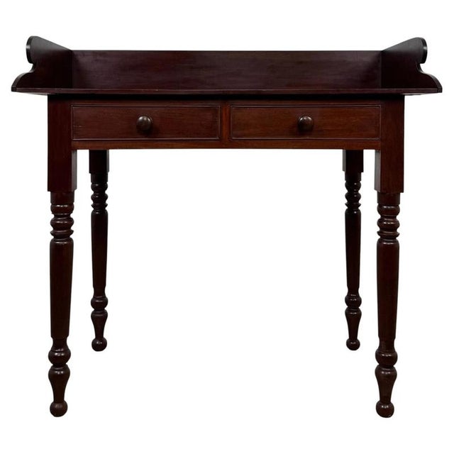 19th Century Antique Victorian Mahogany Writing Table For Sale - Image 12 of 12