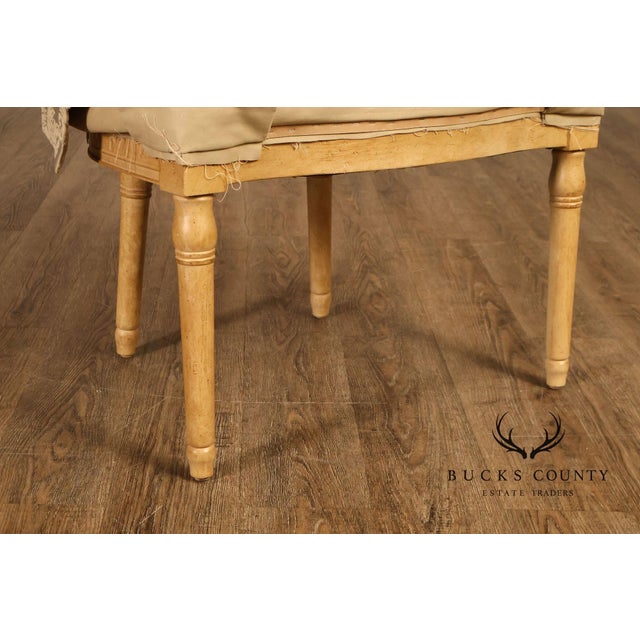Louis XVI Style Pair Of Painted Oval Back Armchairs With Upholstered Seats For Sale - Image 18 of 18