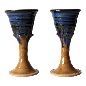 Vintage Studio Pottery Chalice Pair