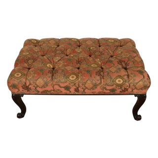 Tufted George III Mahogany Ottoman For Sale