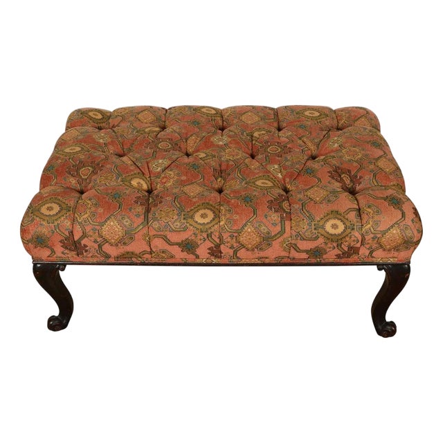 Tufted George III Mahogany Ottoman For Sale