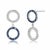 Blue 14k White Gold Double Circle Drop Earrings With Diamonds & Sapphires, A Pair For Sale - Image 8 of 8