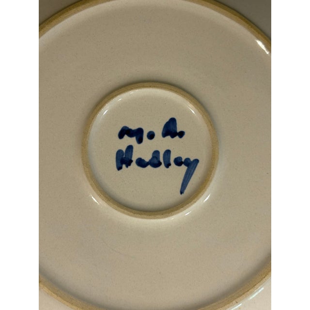 Mid-Twentieth Century M. A. Hadley Hand Painted Stoneware Dinner Plate in the Bouquet Pattern For Sale In Atlanta - Image 6 of 6