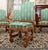 Green French Armchairs and Chairs in Oak, Set of 6 For Sale - Image 8 of 8